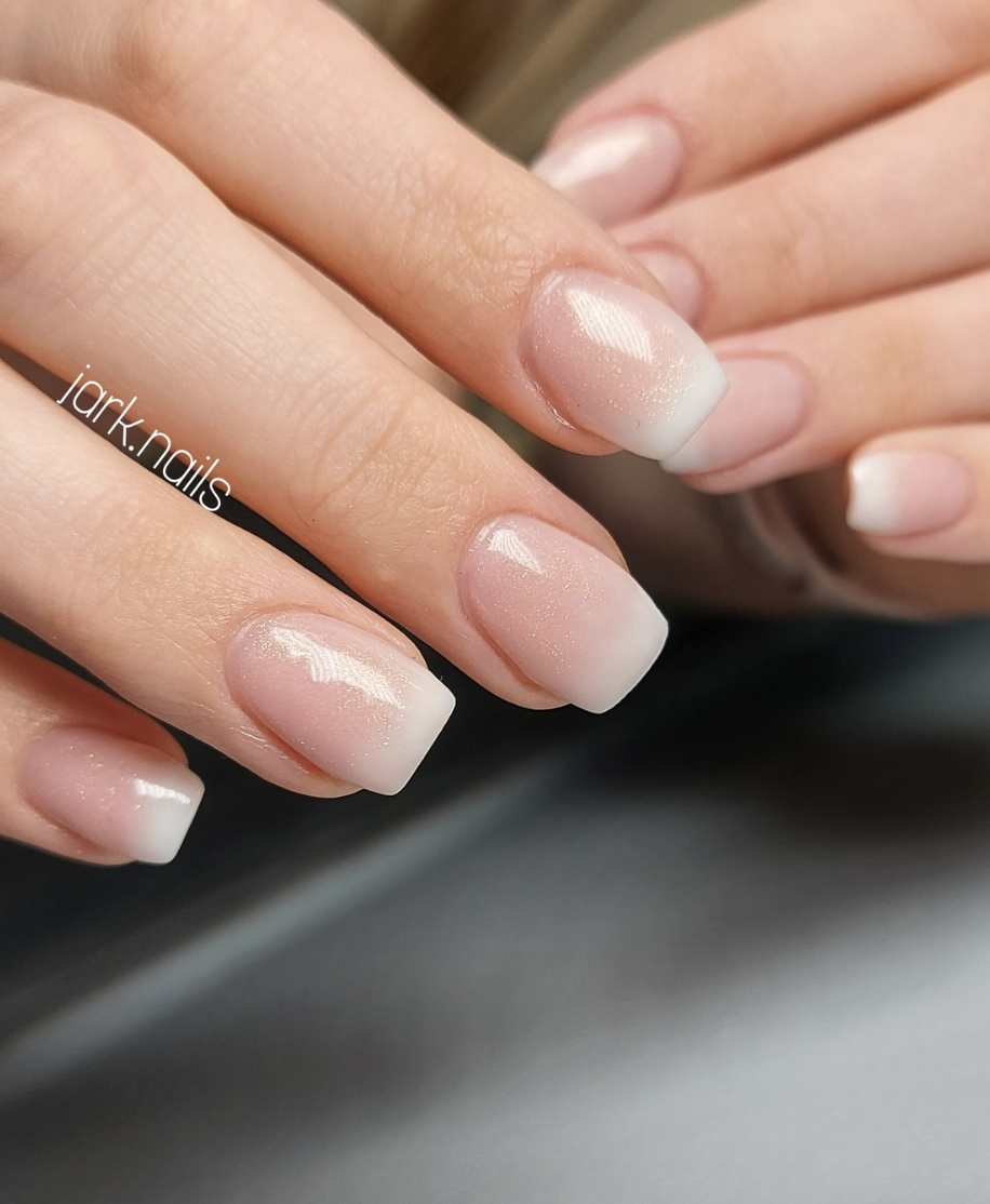 Square natural ombre nails