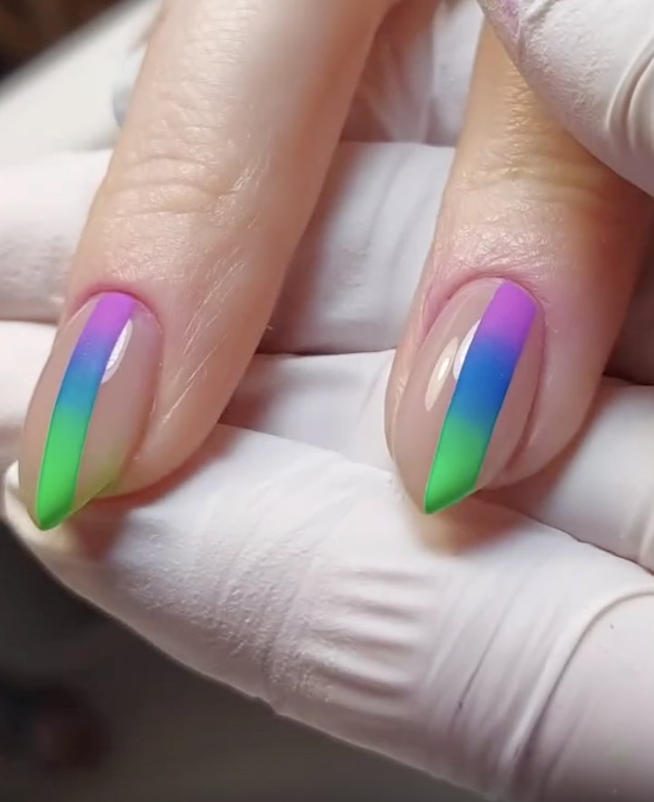 Neon matte ombre nails