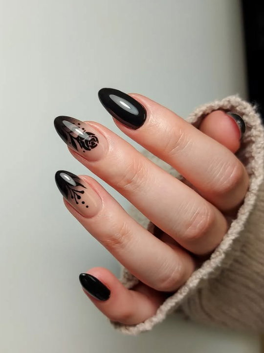 black ombre nails