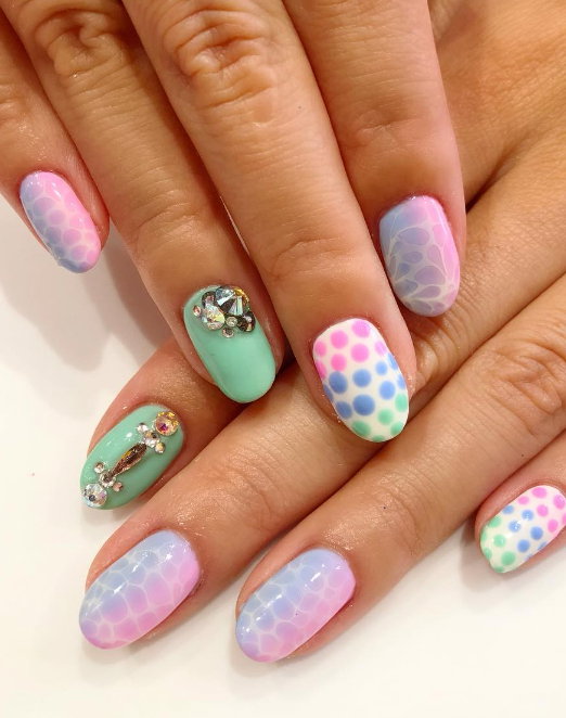 mermaid ombre nails colour riot