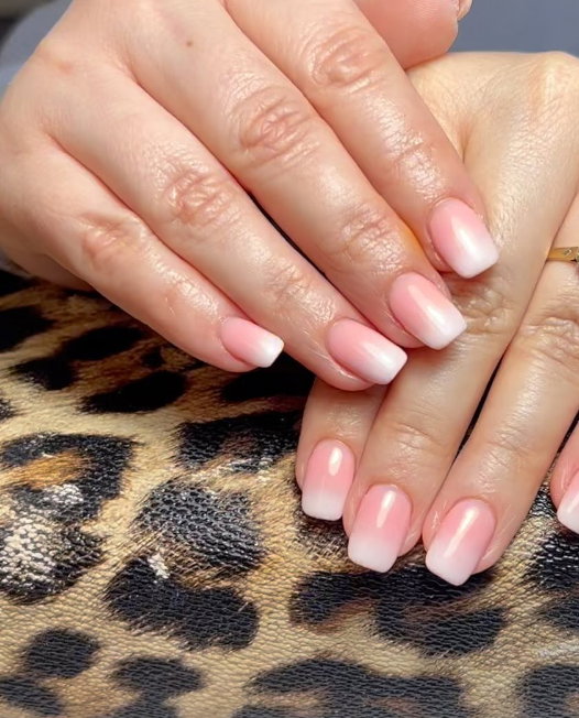 milky ombre wedding nails