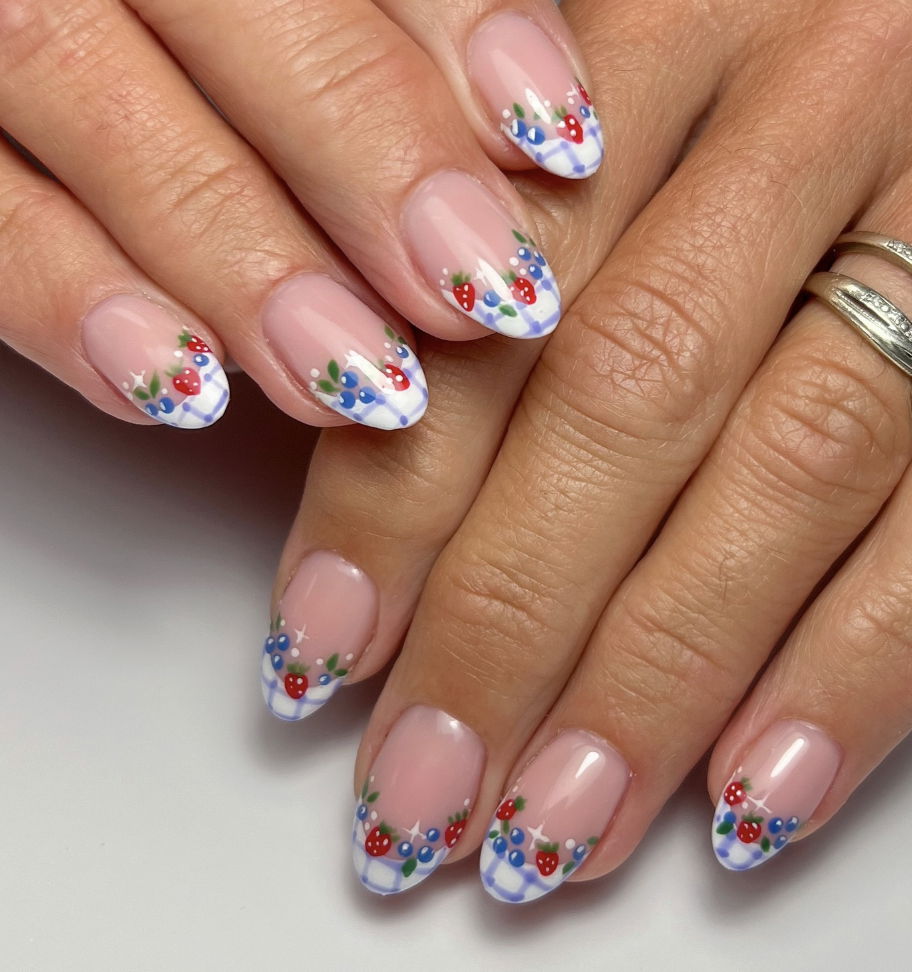 Afternoon tea French tip nails