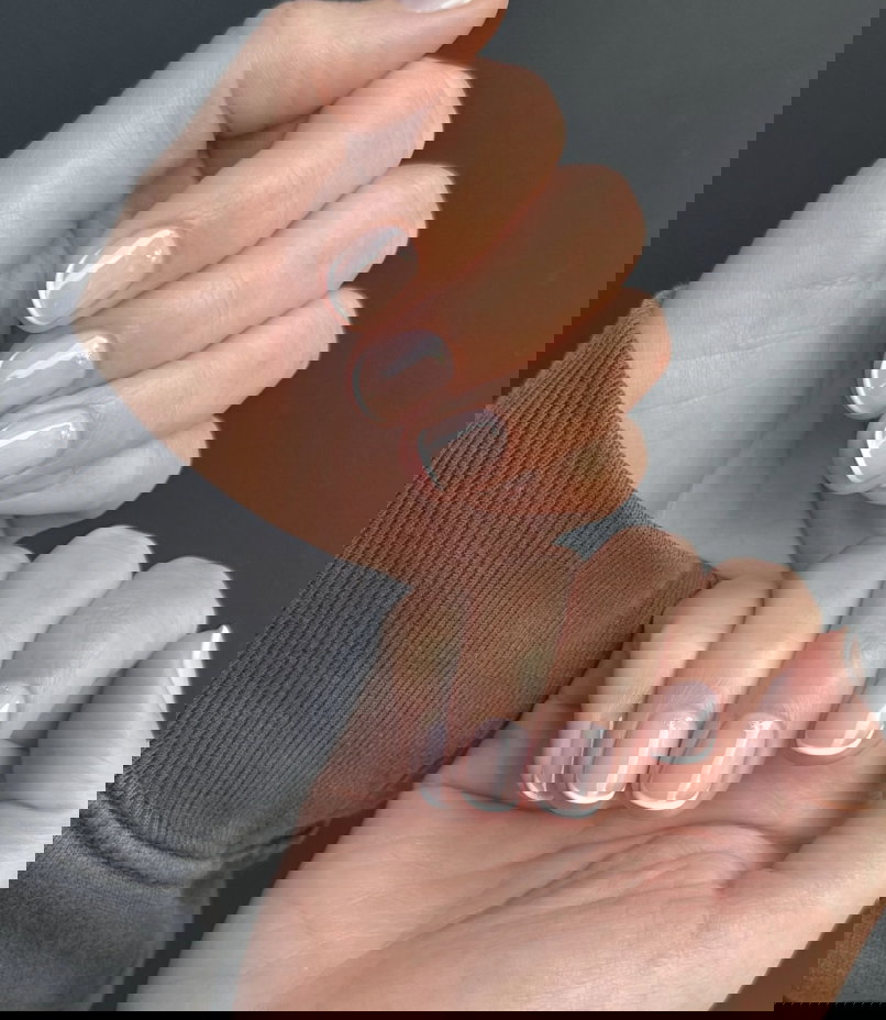 Classic nude French tip nails