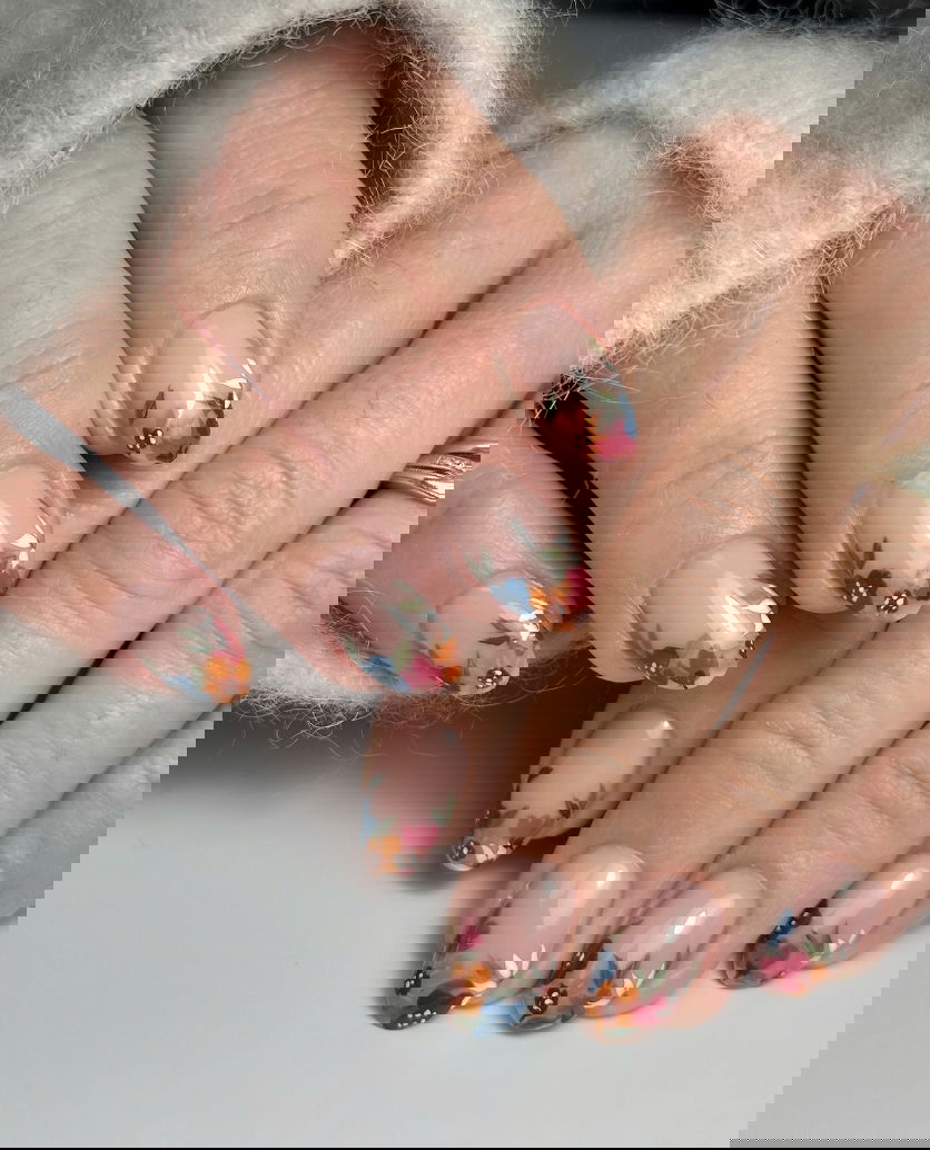 Fall French tip nails