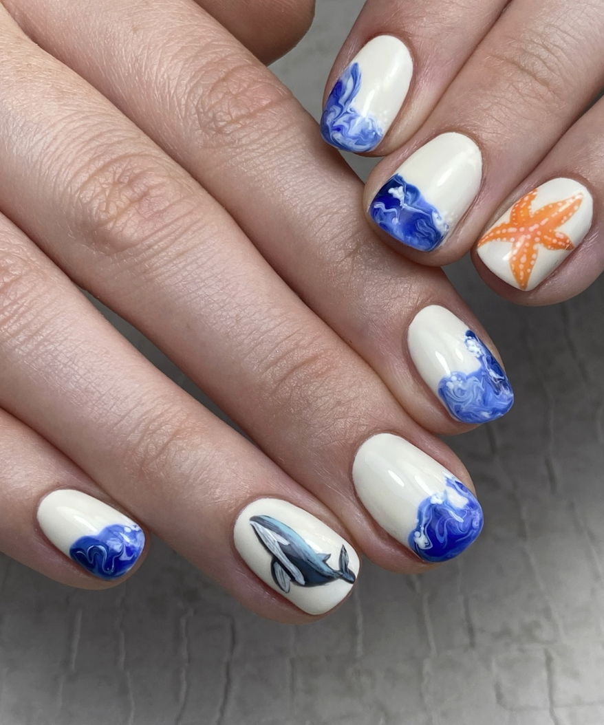 Summer French tip nails