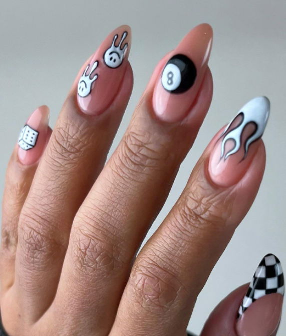 black and white nail designs sadie