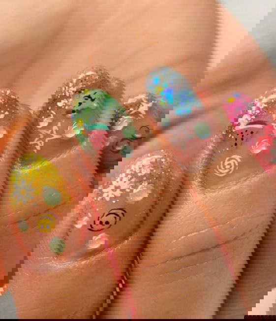 glitter french tip nails