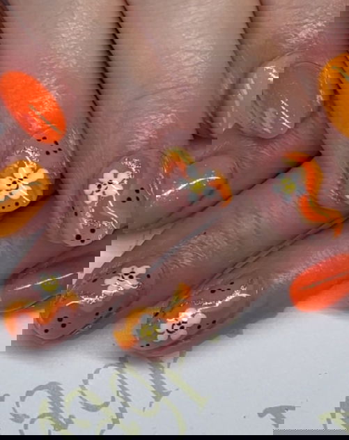 orange nail designs
