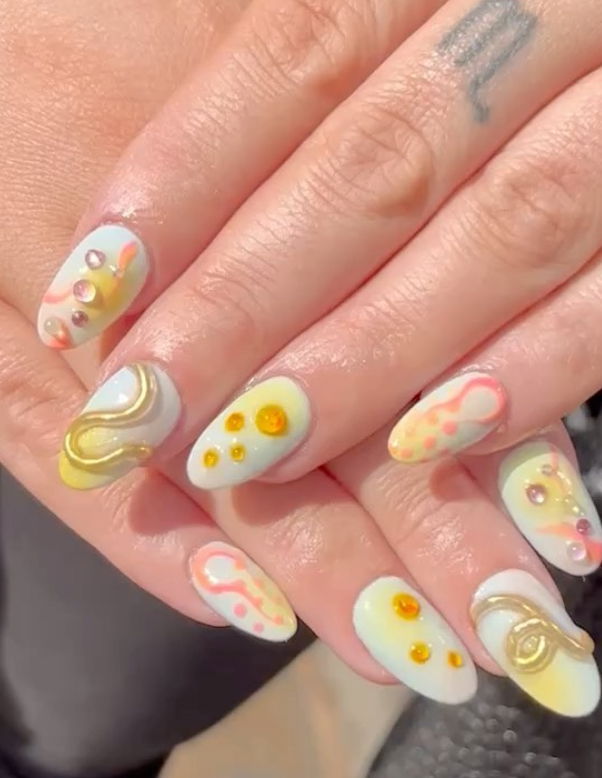 peach nail designs