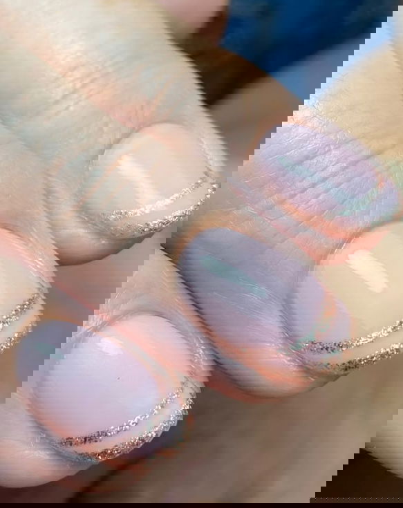 double gold french tip nails