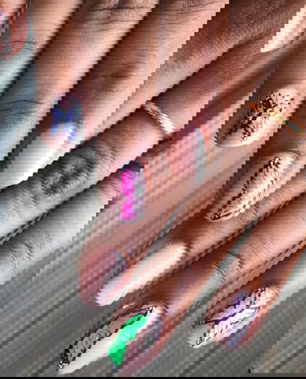 barbie butterfly nails