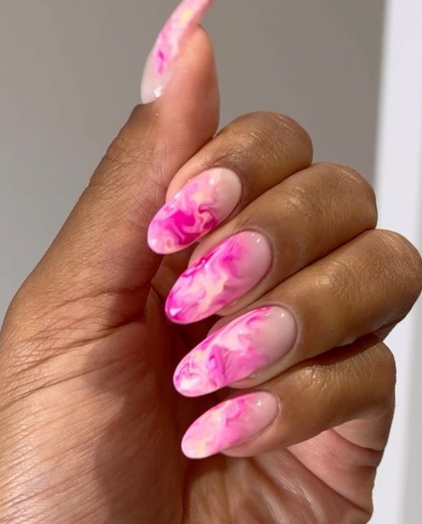 barbie marble nails