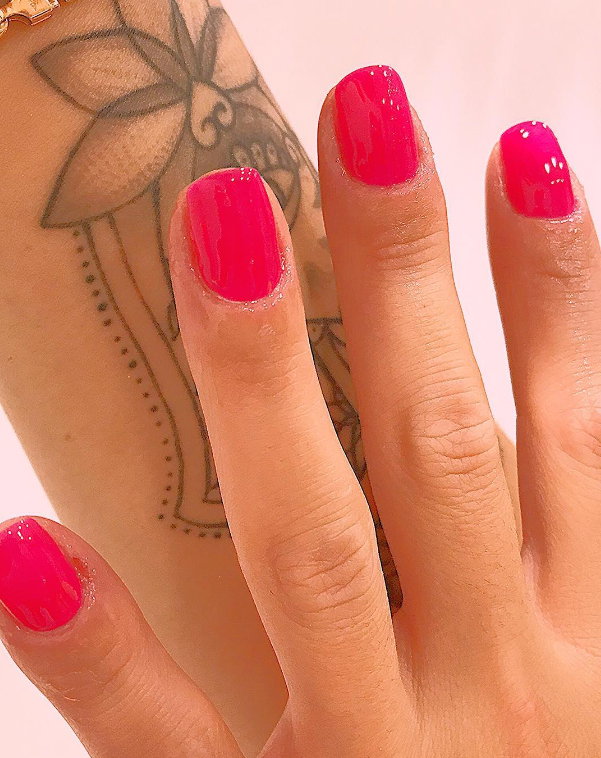 bright barbie pink square jelly nails