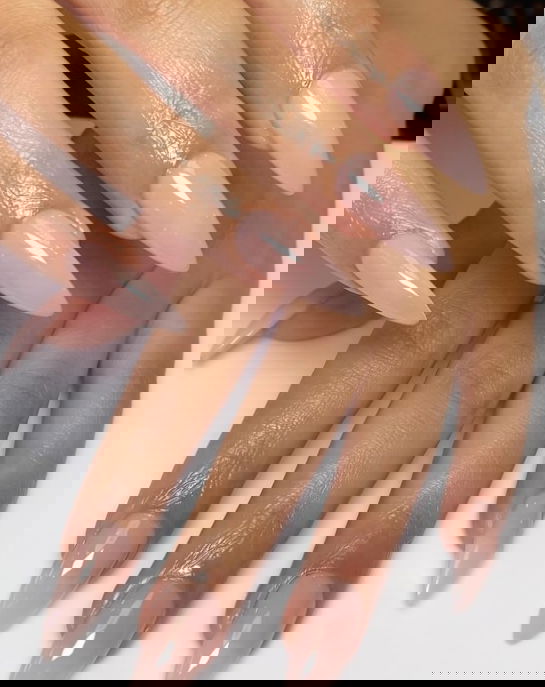 light pink jelly nails