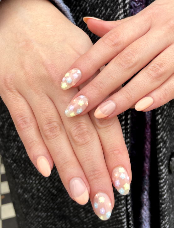 nude pastel spring nails