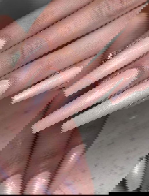 nude shimmer coffin nails