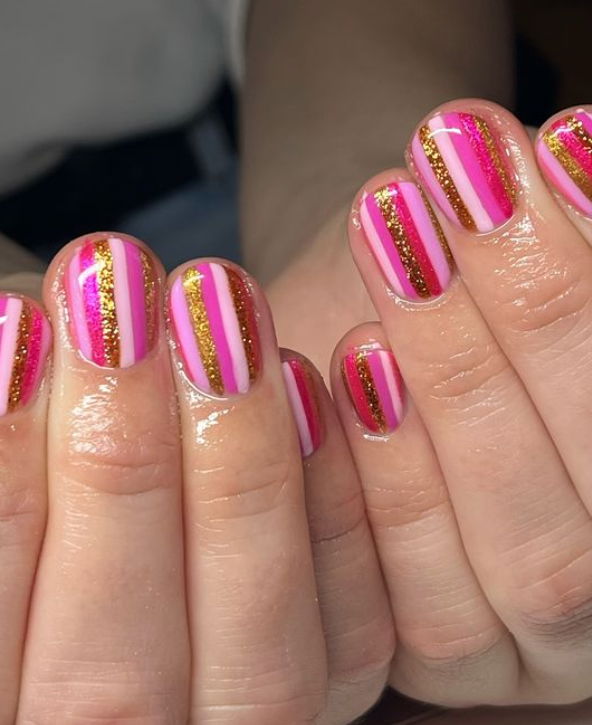 shades of pink barbie nails