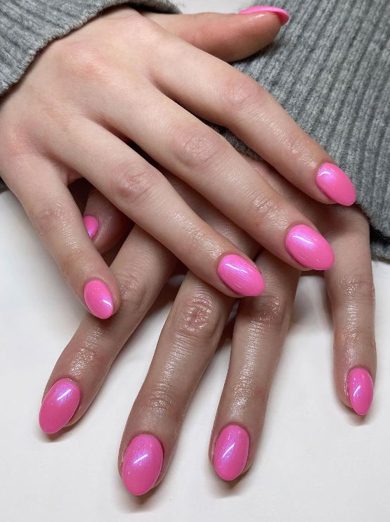 shimmer barbie nails round