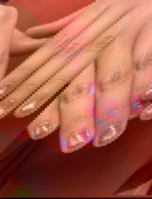 short aurora barbie pink nails