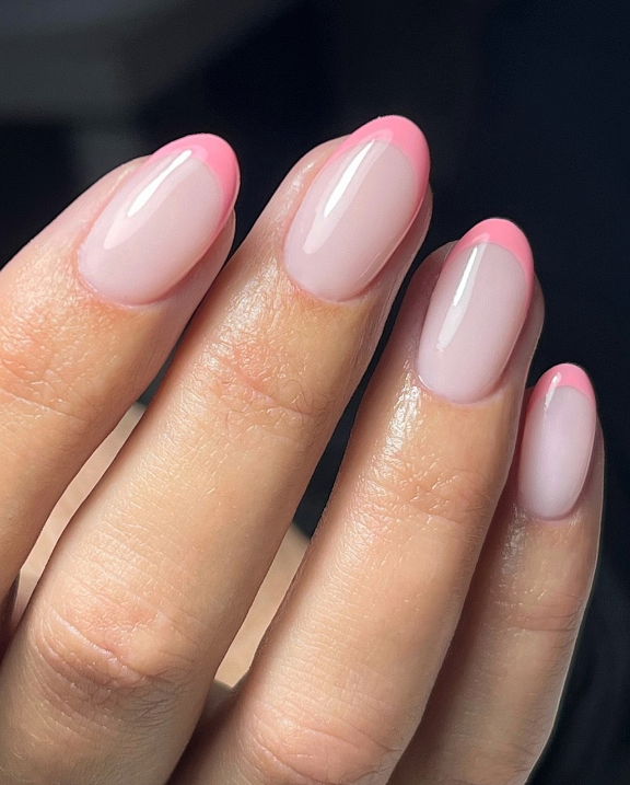 two tone light pink barbie nails