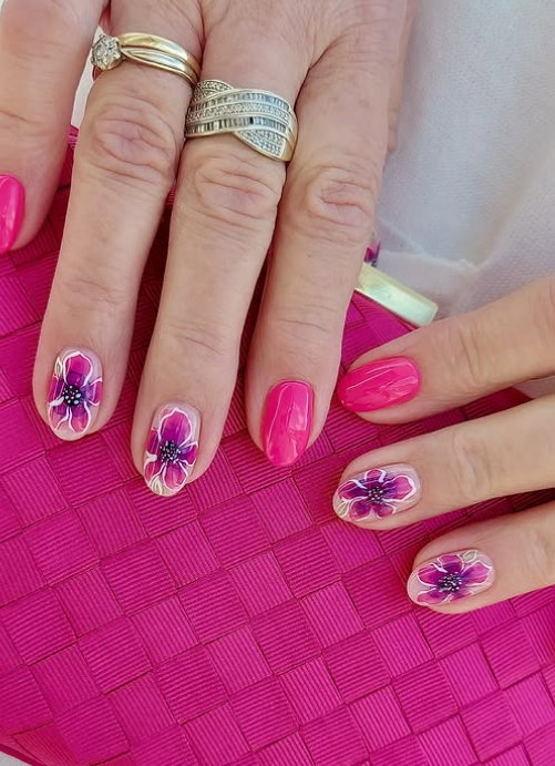 short pink nails