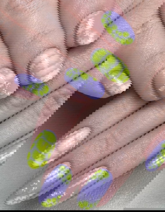 purple and yellow nails