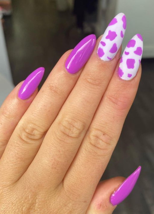 purple cow print gloss