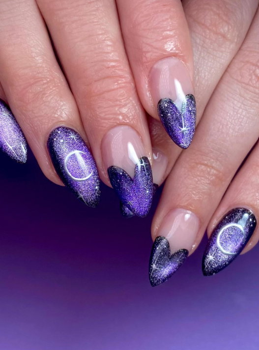 purple silver celestial blush