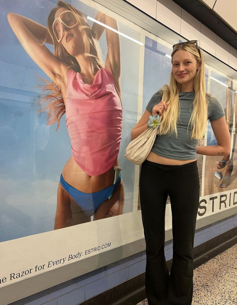 Model Laura Chova with clear skin after her journey with rosacea