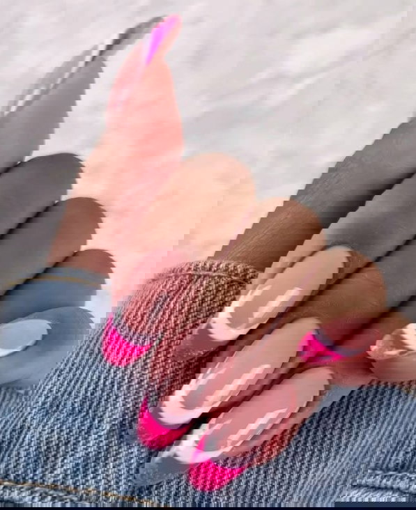 pink french tip nails