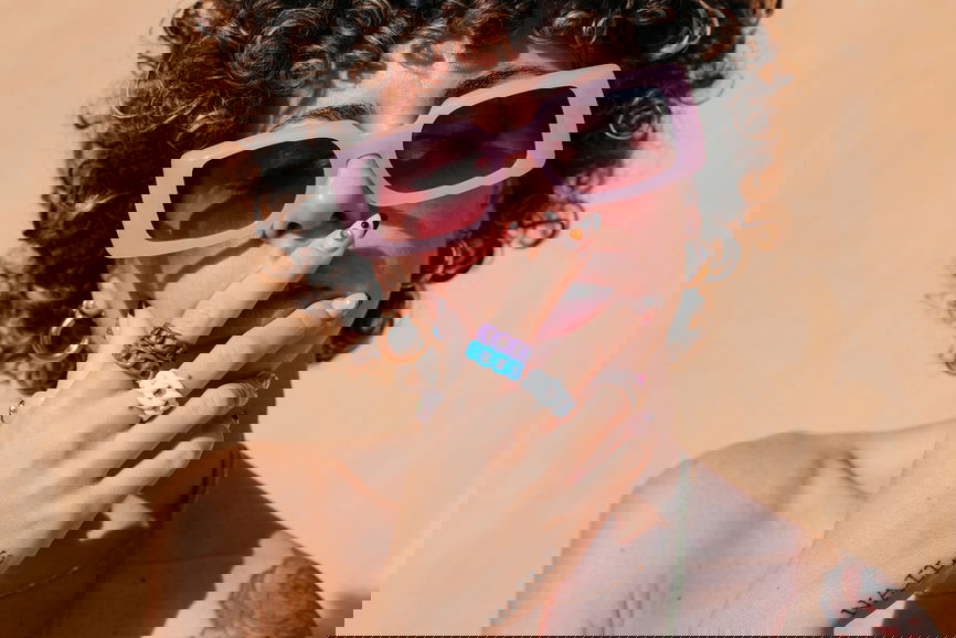 Woman after applying retinol to her skin