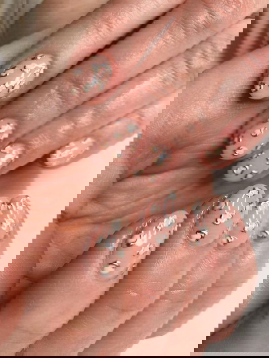 nude leopard chrome nails april