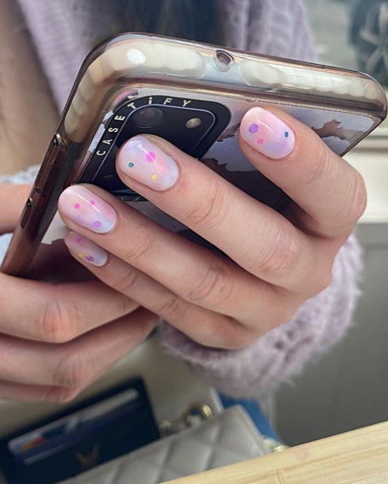 pink pastel nails