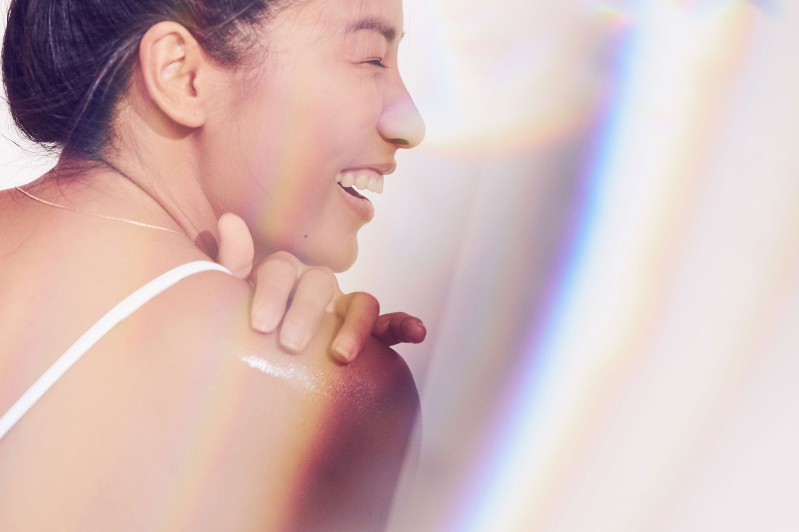 Woman with glowing skin showing what to expect from a chemical peel