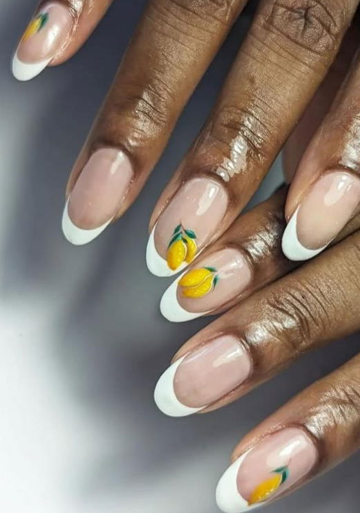 lemon almond nails