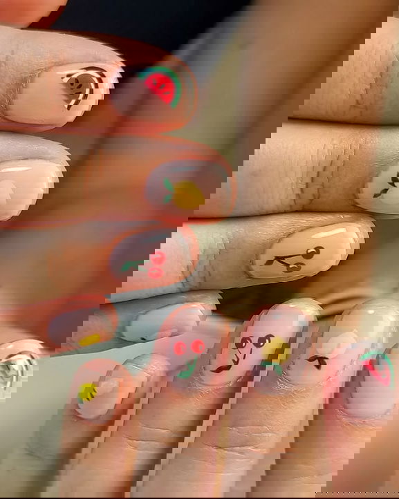 fruit short acrylic nails