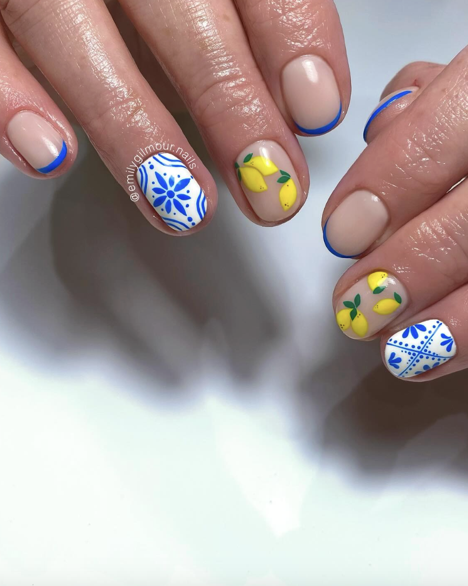 Sicilian summer nail art | Live That Glow Sicilian summer nail art
