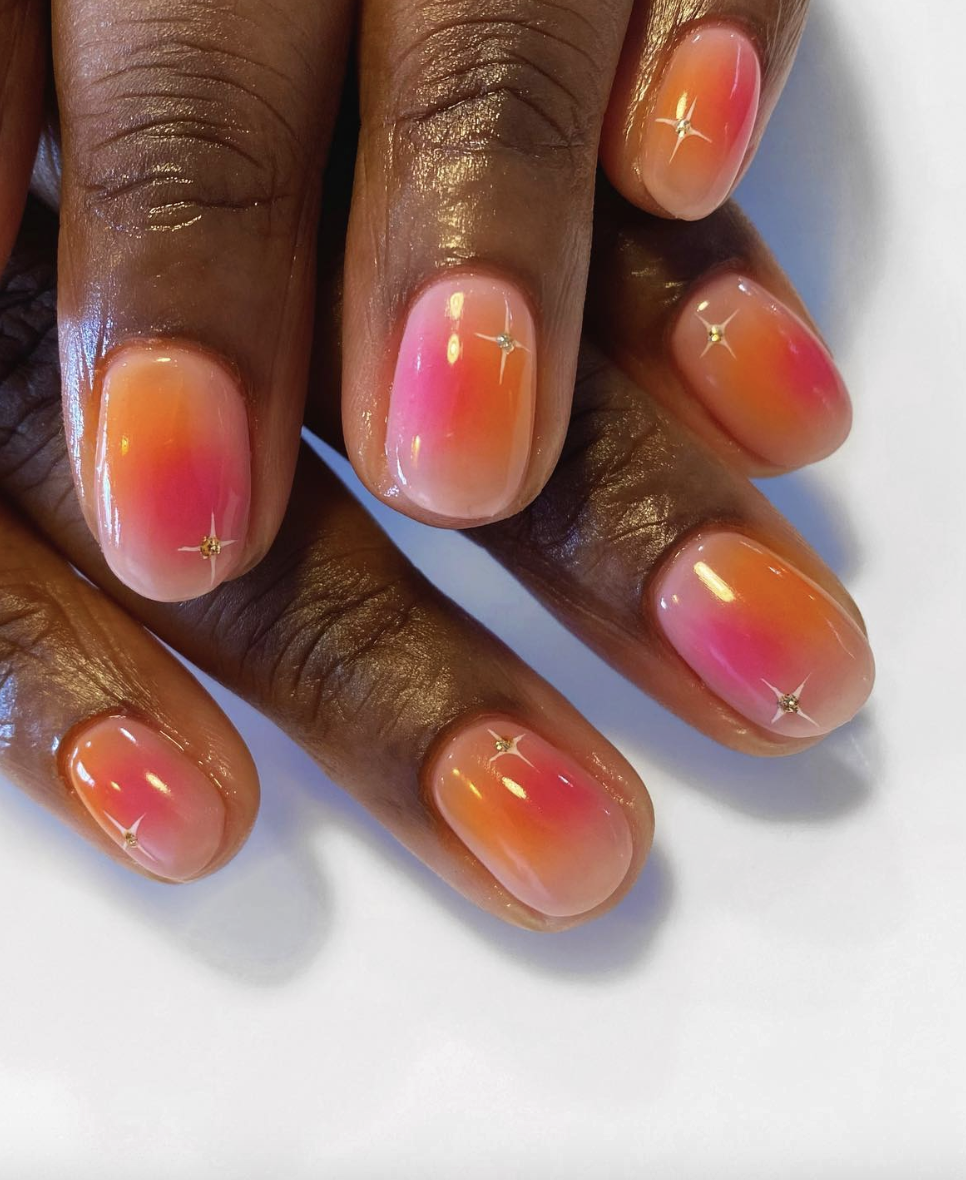 Glossy ombre aura acrylics | Live That Glow Glossy ombre aura acrylics