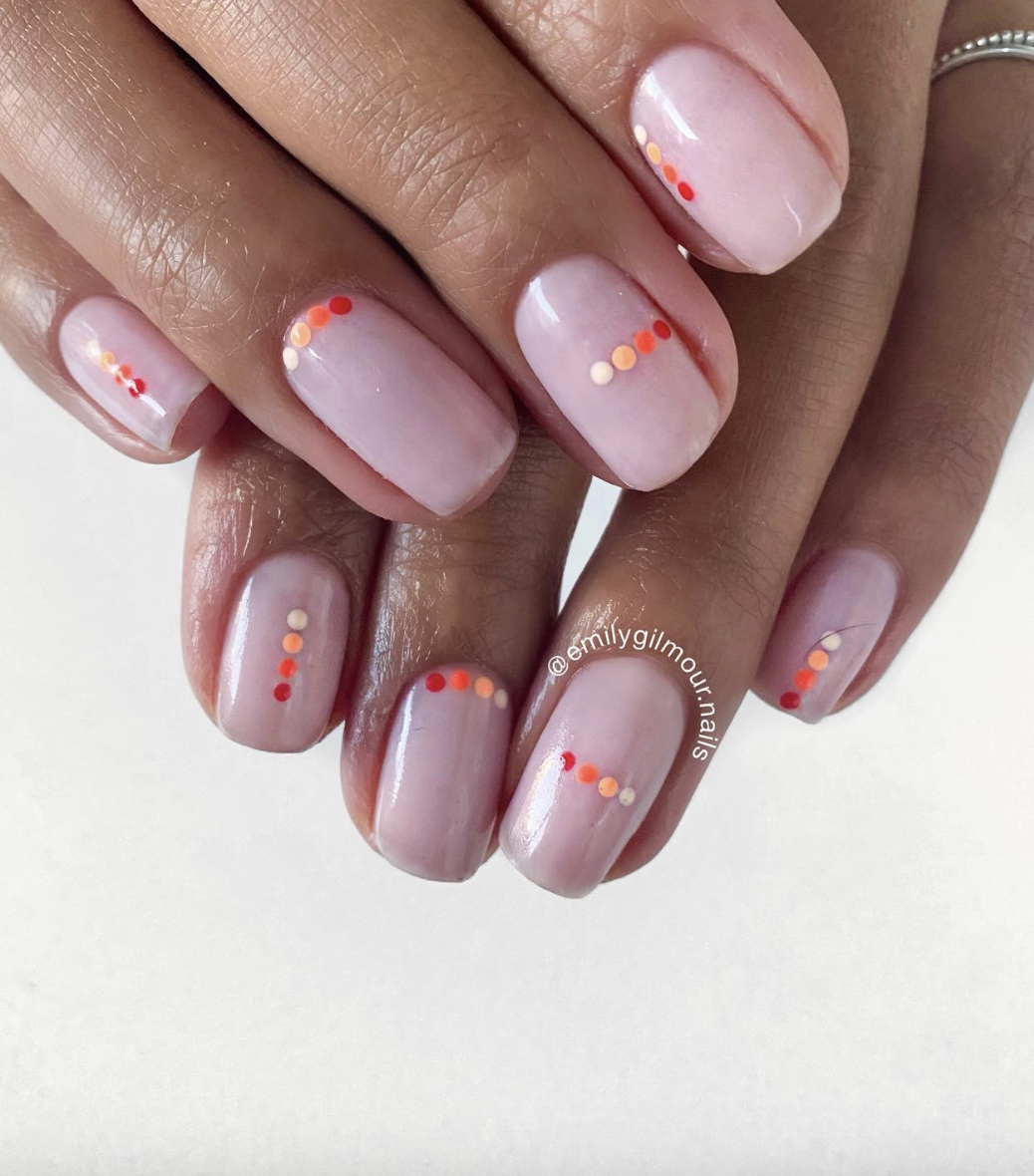Short polka dot acrylics with a difference | Live That Glow Short polka dot acrylics with a difference