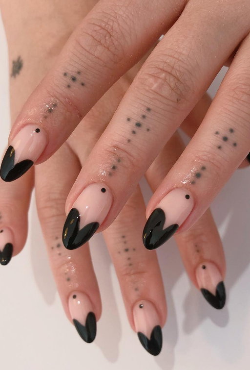 black heart french tips