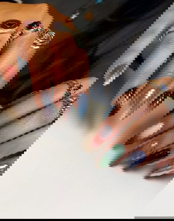 mix and match almond nails jark | Live That Glow mix and match almond nails jark