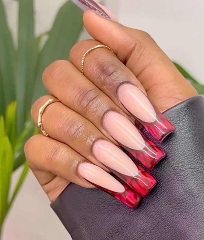 red rose coffin nails