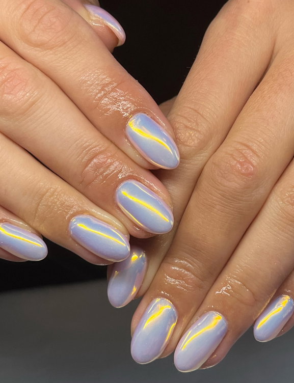 silver chrome nails