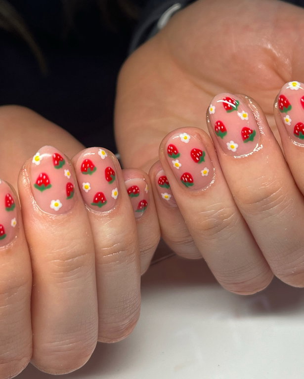 strawberry nails