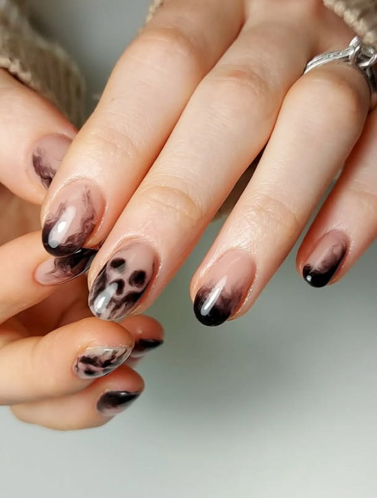 smokey acrylic nails