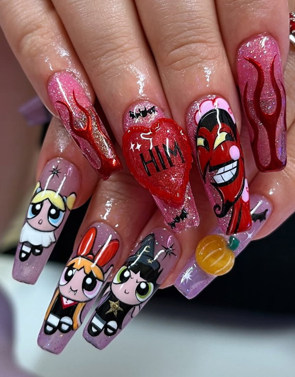 90s acrylic nails
