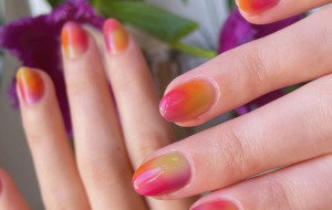 pink ombre orange purple