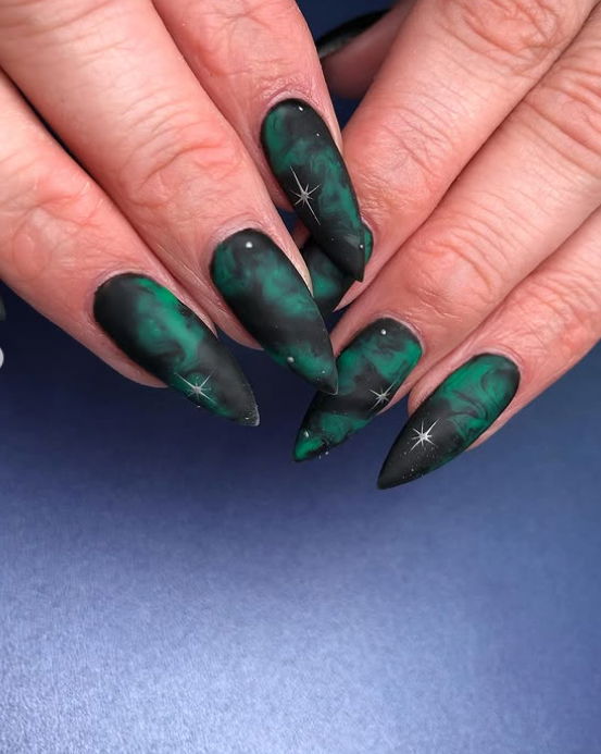 green cloud nails