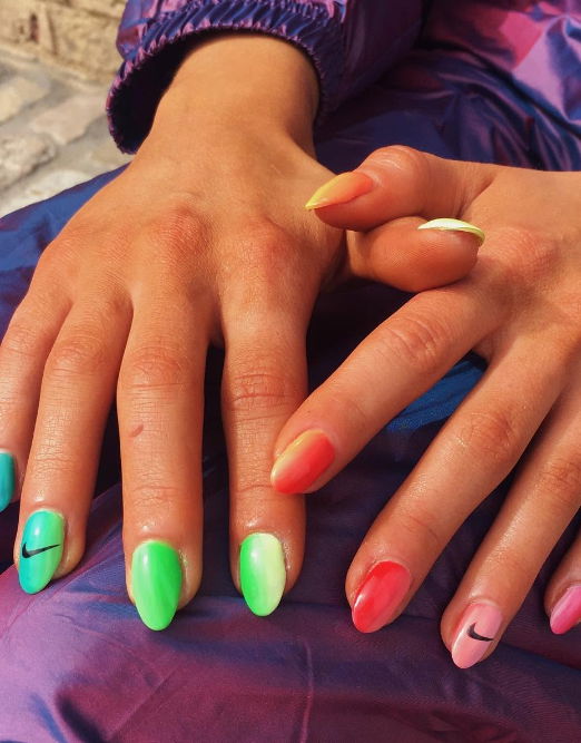 neon ombre nails