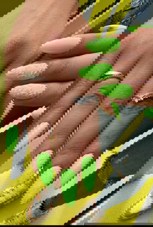 slime green neon nails